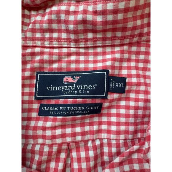 Vineyard Vines Mens XXL collared button up shirt,  long sleeve, Red/Pink & white - Picture 3 of 16